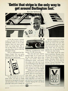 1975 Ad Valvoline Racing Motor Oil Cale Yarborough Darlington Stripe Car YCD9