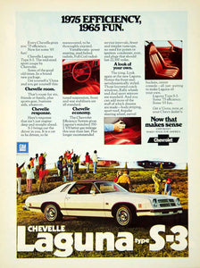 1975 Ad Chevrolet Chevelle Laguna Type S-3 GM 2Door Mid Size Sport Coupe YCD9