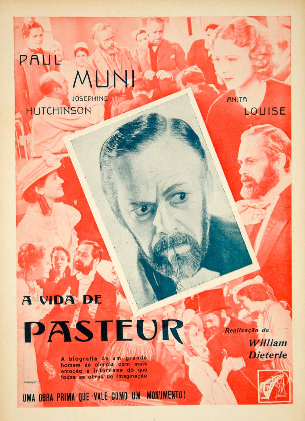 1936 Ad Movie Vida de Pasteur Story Paul Muni William Dieterle Portuguese YCF1
