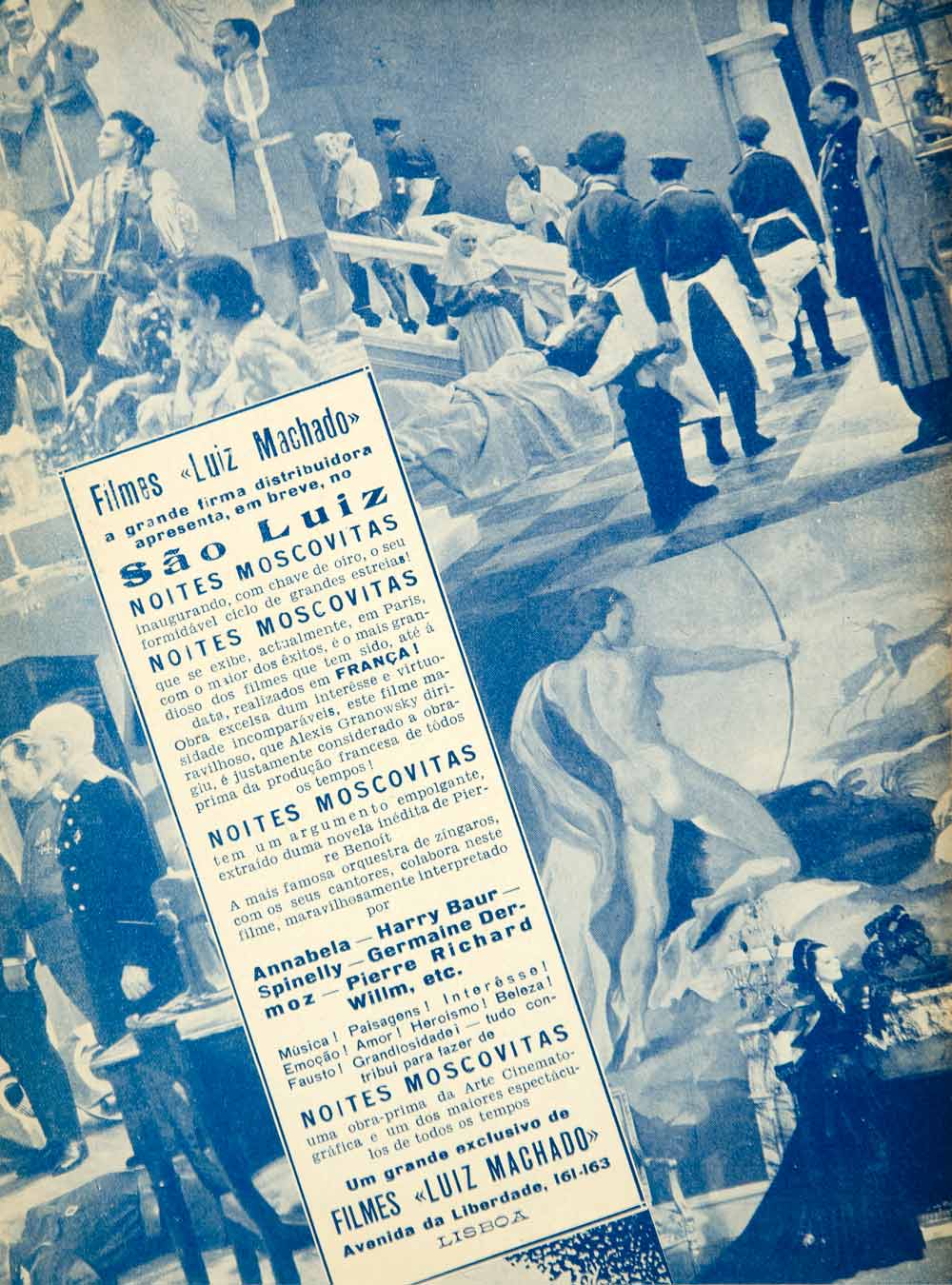 1934 Ad Movie Noites Moscovitas Moscow Nights Annabella French Portuguese YCF1