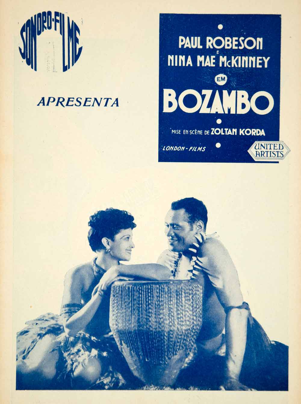 1936 Ad Movie Bozambo Sanders of the River Nigeria Paul Robeson Portuguese YCF1
