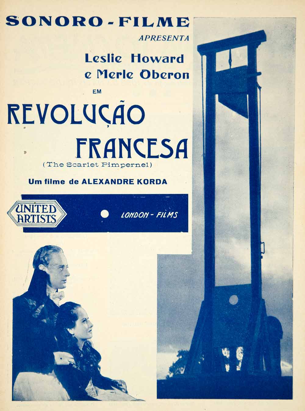 1936 Ad Movie Revolucao Francesa Scarlet Pimpernel Portuguese Film Leslie YCF1