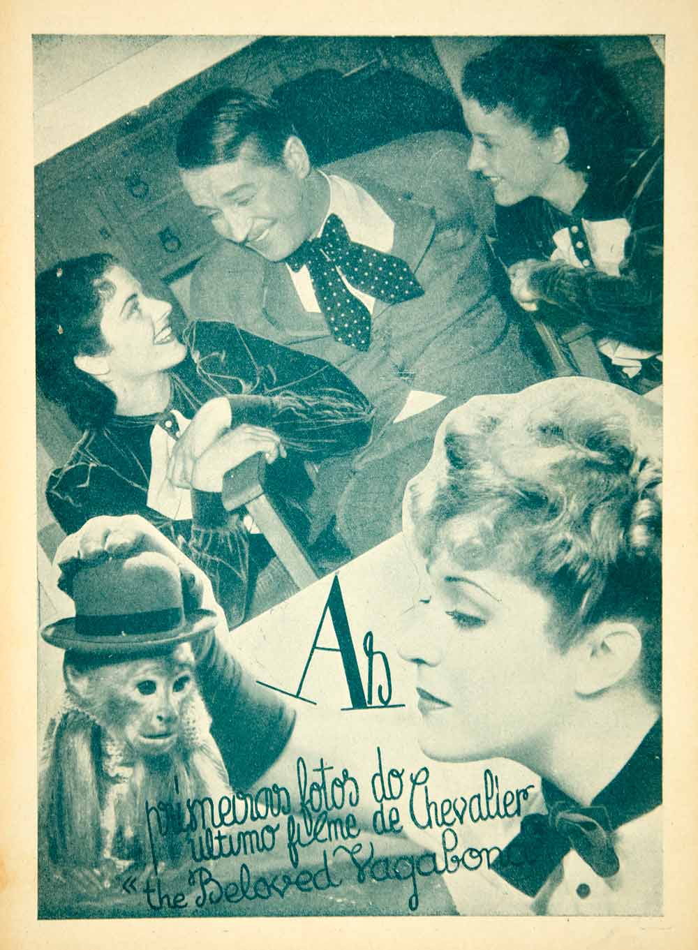 1936 Ad Movie Beloved Vagabond Maurice Chevalier Film Betty Stockfeld YCF1