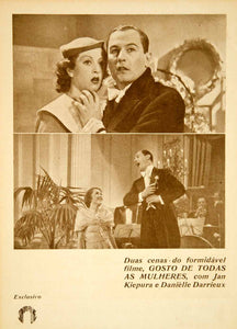 1935 Print Jan Kiepura Danielle Darrieux Gosto Todas Mulheres I Like all YCF1
