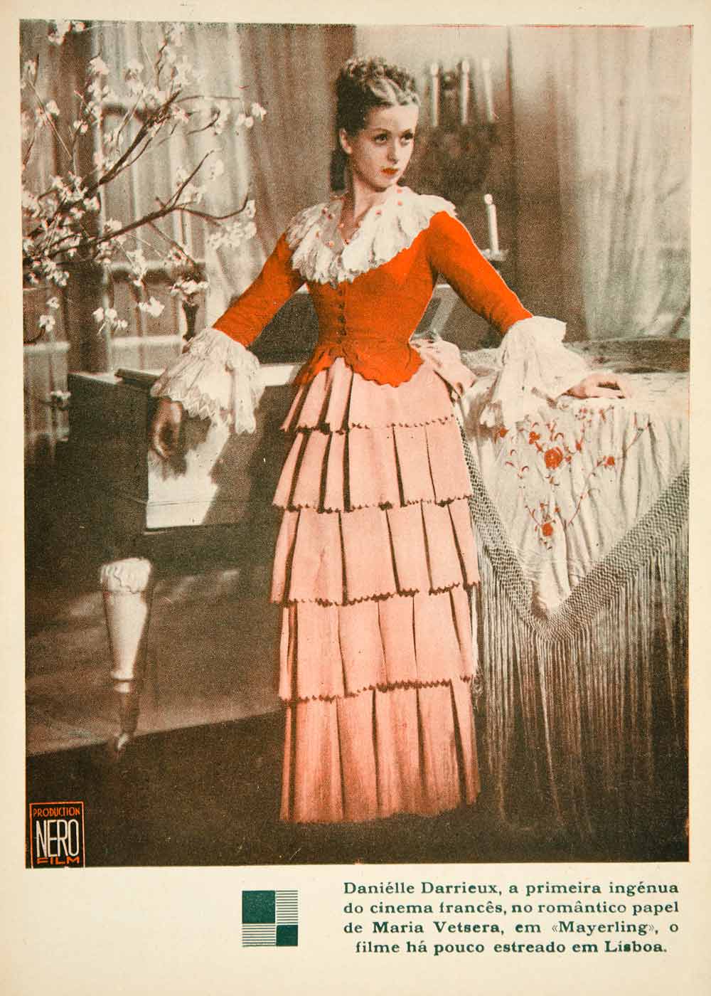 1936 Color Print Danielle Darrieux French Actress Marie Vetsera Mayerling YCF1