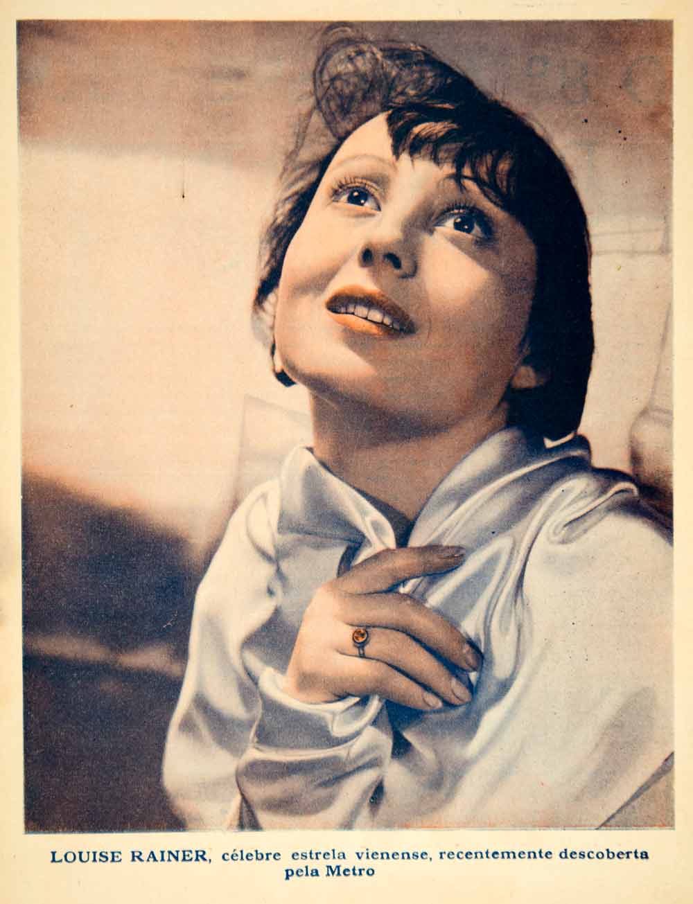 1936 Color Print Louise Rainer Austrian Movie Film Actress Publicity Y ...