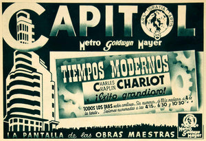 1936 Ad Movie Tiempos Modernos Modern Times Charlot Charlie Chaplin Spanish YCG1