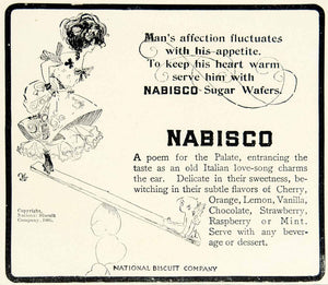 1903 Ad National Biscuit Nabisco Sugar Wafers Food Dessert Cookie Art YCL2