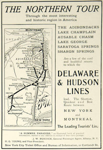 1903 Ad Delaware & Hudson Lines D&H Railroad Transportation Northern Tour YCL2