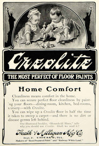 1903 Ad Heath Milligan Creolite Floor Paint Household Home Decor Children YCL2