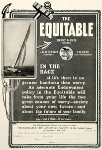 1903 Ad Equitable Life Insurance Banking Finance Sailboat Race 120 Broadway YCL2