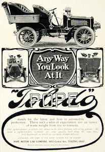1903 Ad Pope Motor Car Toledo Automobile Antique Transportation Classic YCL2