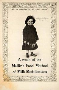 1917 Ad Mellin's Baby Food Milk Formula Roberts D Raffen Chicago IL Infant YCM1