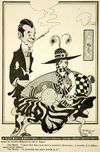 1917 Print John C. Argens Cartoon Art Sexist Humor Sexism Satire Cartoonist