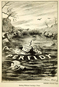 1917 Print World War I Cartoon Art Nelson Harding German Honor Political Germany