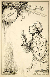 1918 Print World War I Political Cartoon John Cassel Austria Self Determination