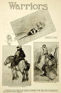 1917 Print World War I Sketches French Soldiers Front Line Georges Victor Hugo