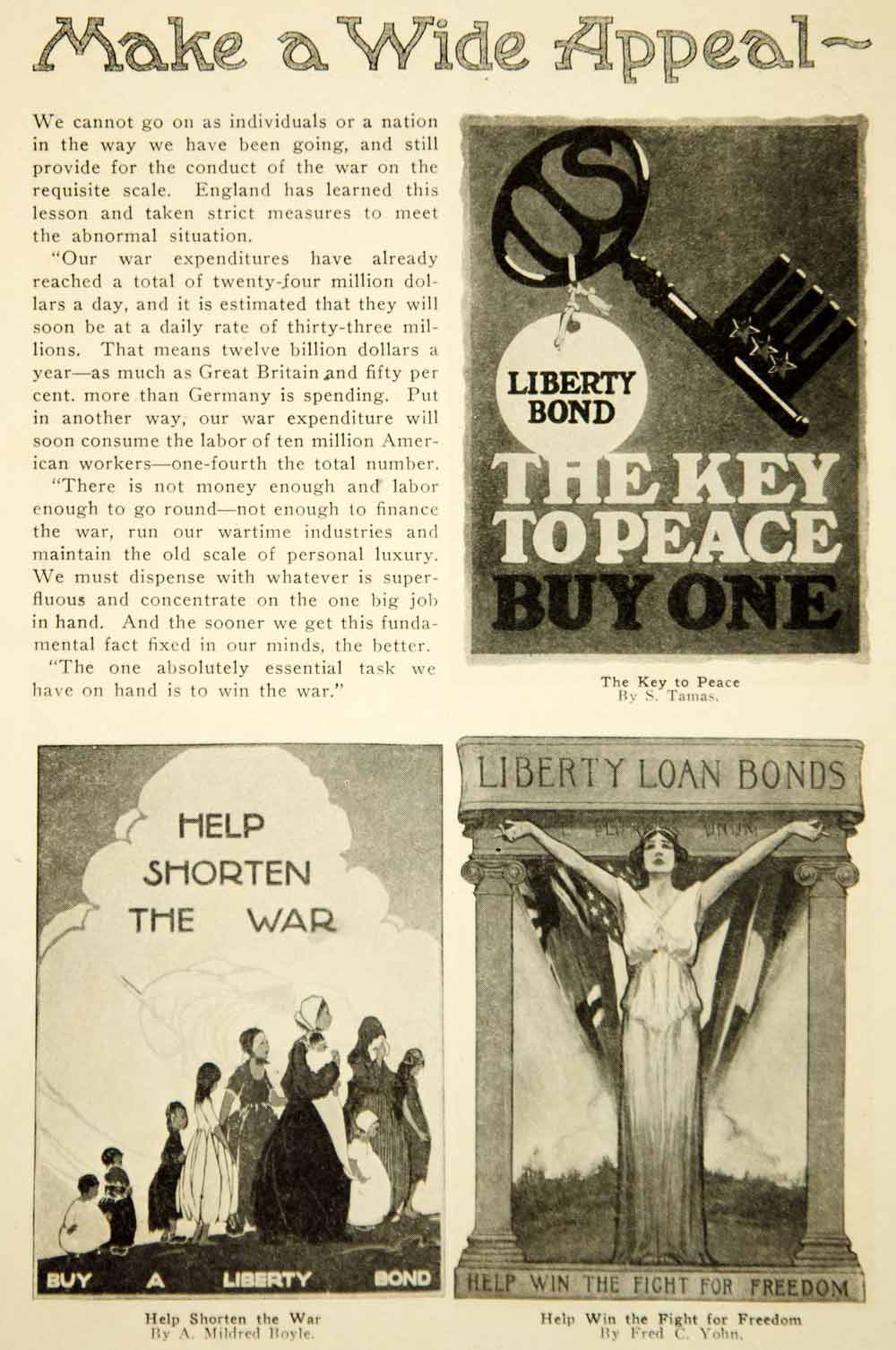1917 Print World War I Liberty Loan Posters Art Home Front Bonds Propa ...