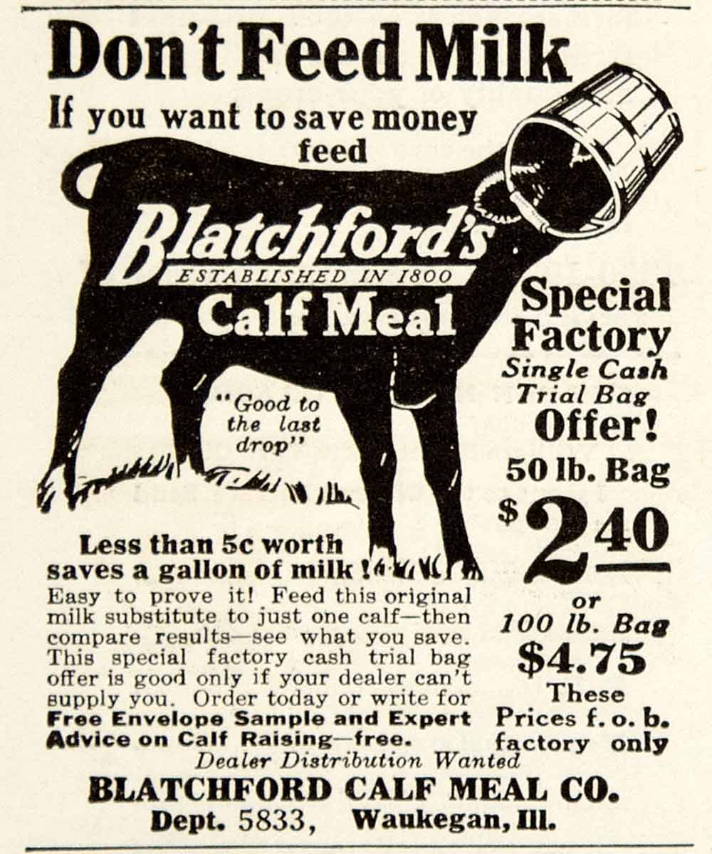 1930 Ad Blatchfords Calf Meal Dairy Farm Cow Feed Agriculture Livestock YCT1