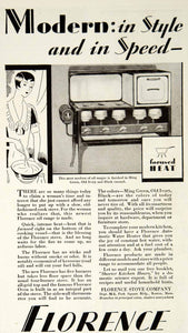 1930 Ad Florence Stove Ming Green Oven Kitchen Appliance Household Art Deco YCT1
