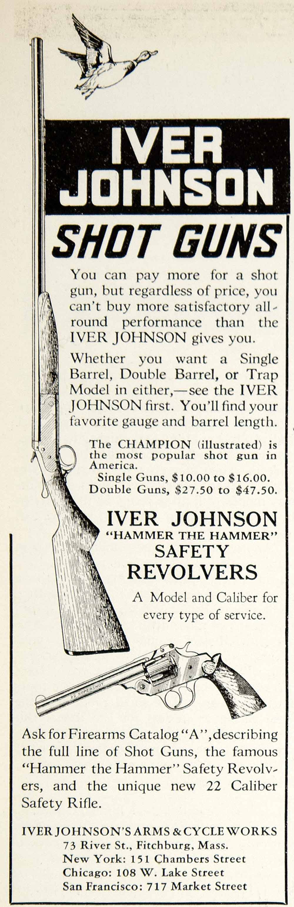 1930 Ad Iver Johnson Champion Shotgun Safety Revolver Firearm Hunting Gun YCT1