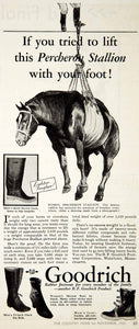1931 Ad BF Goodrich Boot Shoe Romeo Percheron Stallion Draft Horse Footwear YCT1