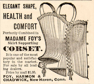 1886 Ad Madame Foy Corset Harmon Chadwick Fashion Clothing Victorian YDL1