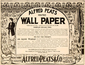 1898 Ad Alfred Peats Wall Paper Company Chicago Household Decoration YDL1