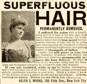 1898 Ad Superfluous Hair Removal Permanent Helen E. Marko Health Beauty YDL1