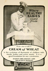 1904 Ad Cream Wheat Baby Child Dainty Breakfast Dessert Rastus Black YDL1