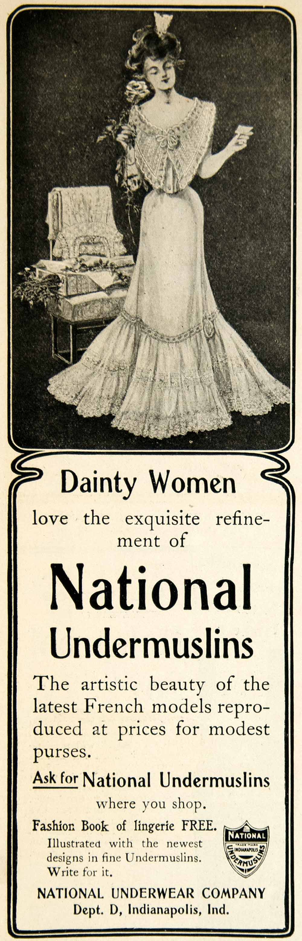 1904 Ad National Undermuslins Fashion Women Victorian Edwardian Clothing YDL1