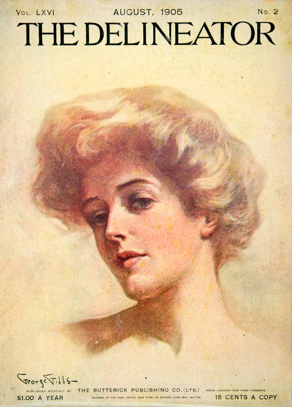 1905 Cover Delineator George Gibbs Edwardian Lady Portrait Blonde Female YDL2