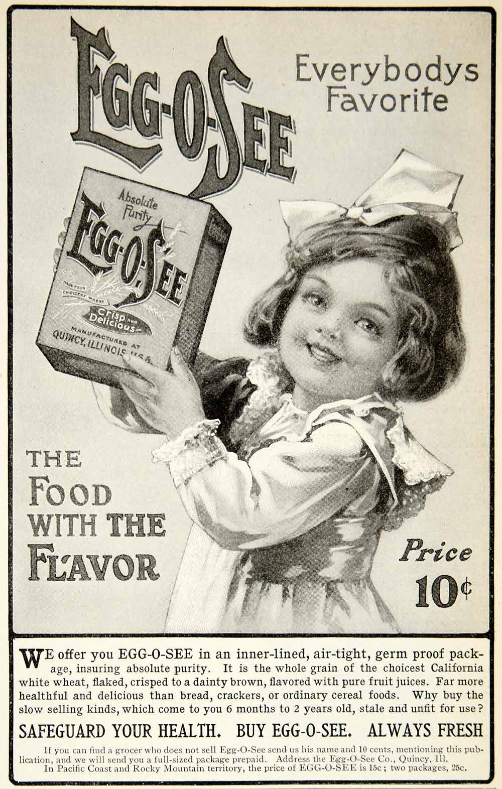 1905 Ad Egg O See Quincy Illinois Wheat Cereal Food Breakfast Child YDL2