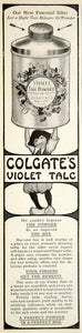 1905 Ad Colgate Violet Talcum Powder Antiseptic Health Beauty New York YDL2