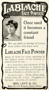 1905 Ad Lablache Face Powder Ben Levy 125 Kingston St Boston Massachusetts YDL2