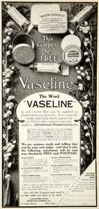 1905 Ad Vaseline Chesebrough Mfg 17 State Street New York Cold Cream Pomade YDL2