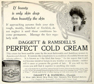 1905 Ad Dagget Ramsdell Cold Cream Chemist W 34th St New York Health Beauty YDL2