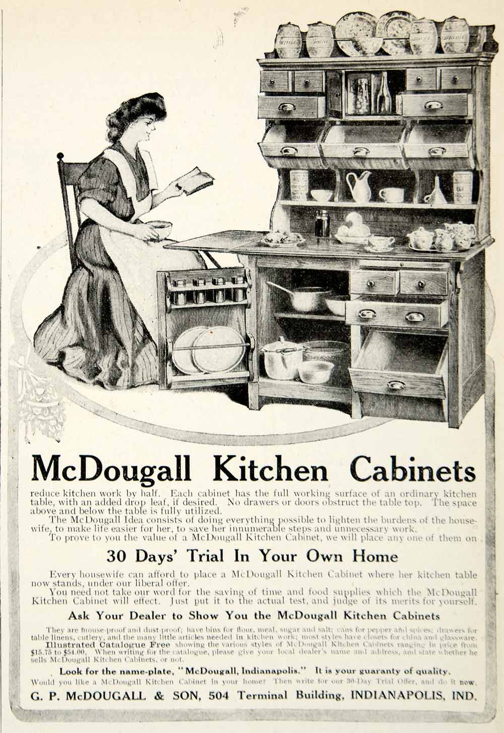 1905 Ad McDougall Kitchen Cabinets 504 Terminal Building Indianapolis YDL2