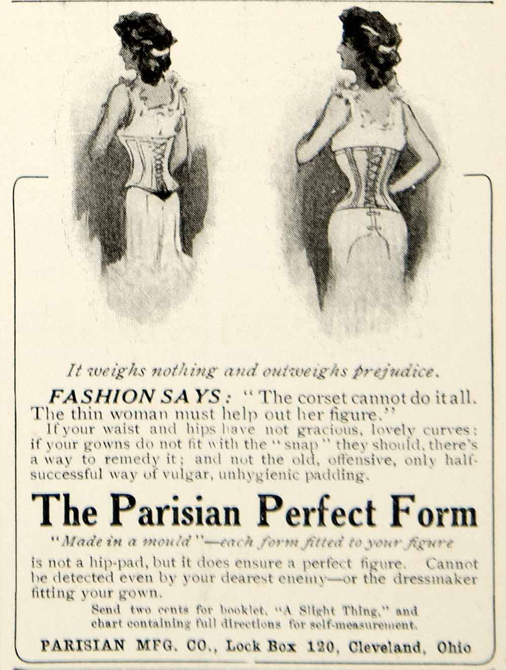 1905 Ad Parisian Perfect Form Cleveland Ohio Women Clothing Fashion YDL2
