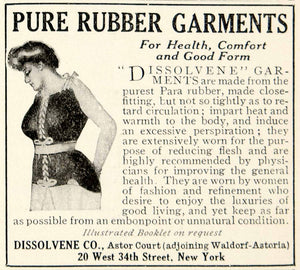 1905 Ad Dissolvene 20 W 34th St New York Women Garments Rubber Fashion YDL2