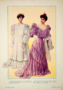 1905 Color Print Edwardian Evening Coat White Bear Cloth Dress Orchid Period Paper Historic Art LLC 1905 Color Print Edwardian Evening Coat White Bear Cloth Dress Orchid Period Paper Historic Art LLC