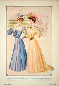 princess polly baby blue dress 1905 Color Print Delineator Fashion Women Blue Linen Dress Brown Silk –  Period Paper Historic Art LLC