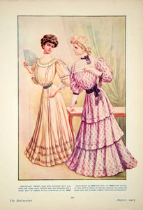 1905 Color Print Ladies Edwardian Clothing Cafe Au Lait French
