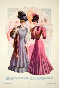 1905 Color Print Delineator Edwardian Women Art Style Clothing Silk YDL2