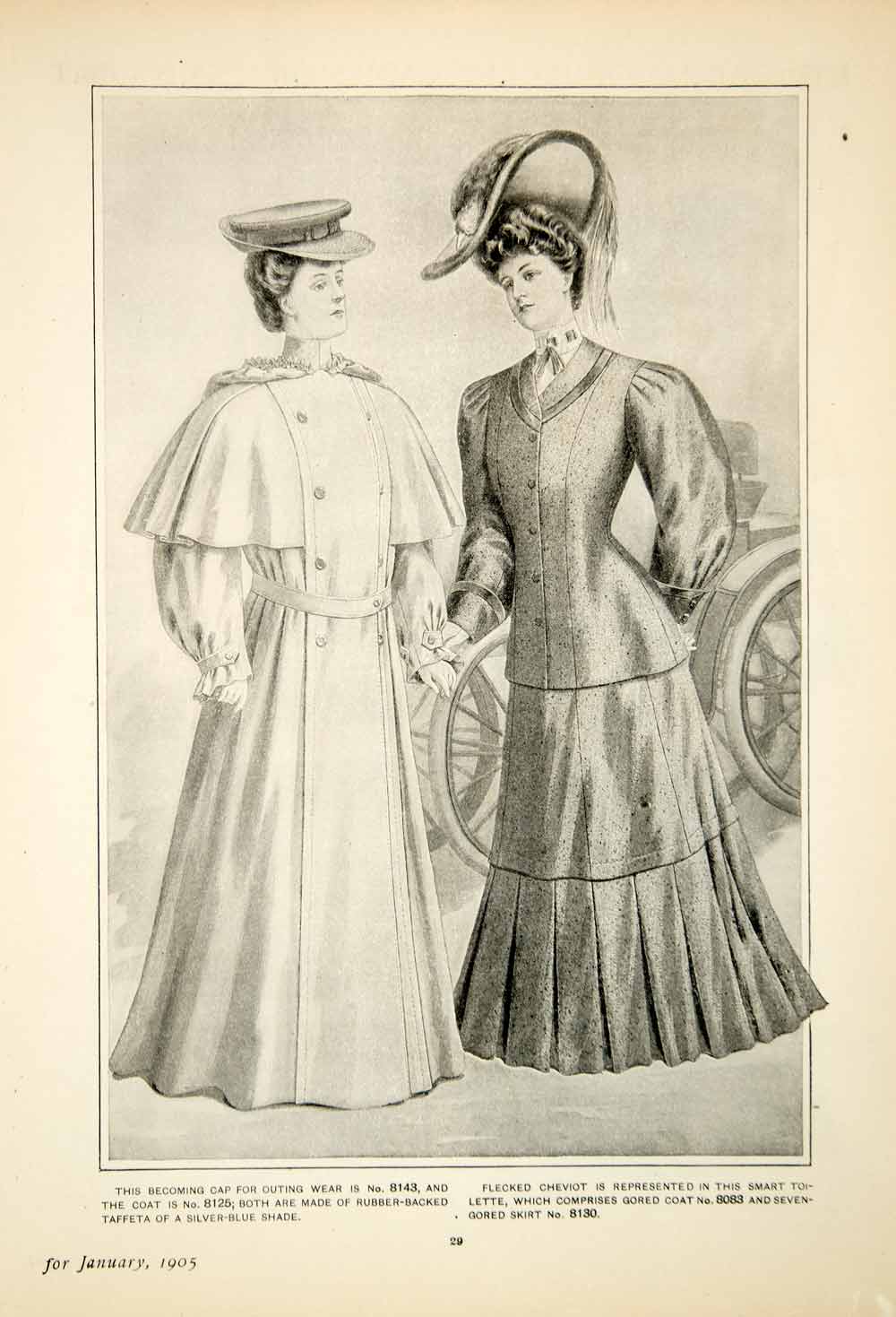 1905 Print Delineator Edwardian Women Fashion Style Dress Fabric Buggy –  Period Paper Historic Art LLC