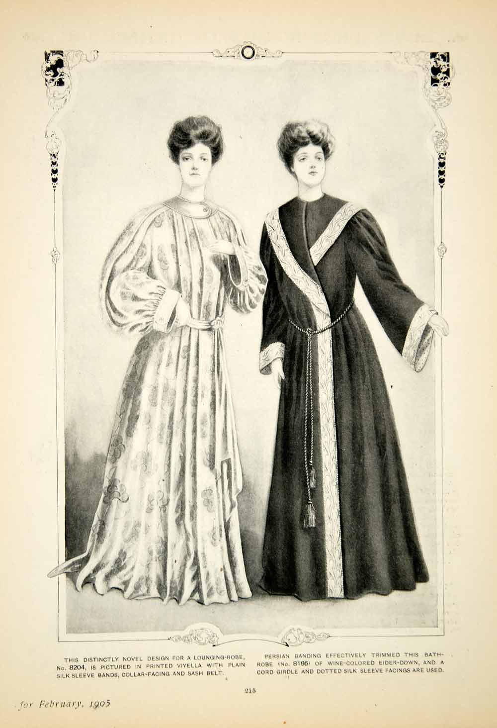 1905 Print Delineator Women Style Art Costume Clothing Lounge Robe Sil –  Period Paper Historic Art LLC