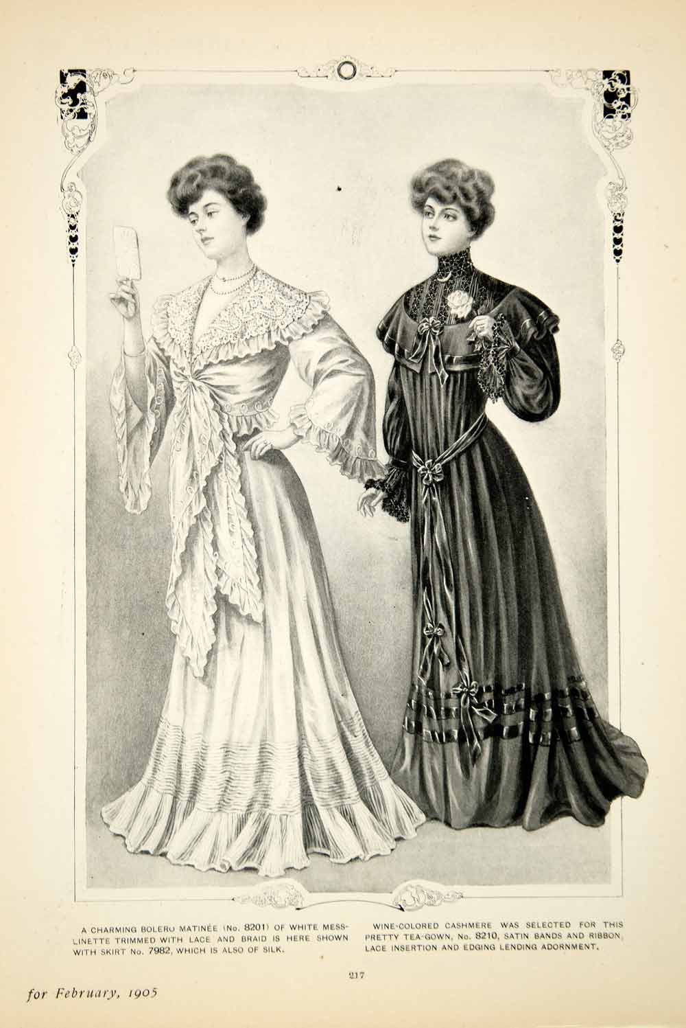 1905 Print Delineator Edwardian Women Art Clothing Fashion Bolero
