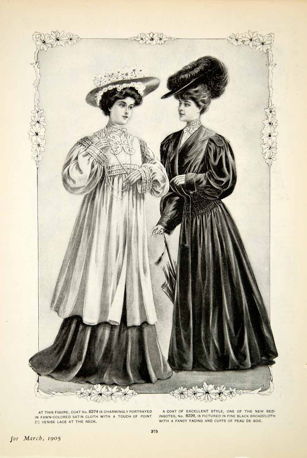 1905 Print Delineator Edwardian Ladies Style Art Fashion Coat Satin YDL2 1905 Print Delineator Edwardian Ladies Style Art Fashion Coat Satin YDL2