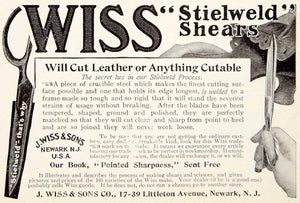 1906 Ad J Wiss Sons 1739 Littleton Ave Newark NJ Stielweld Shears Scissors YDL3