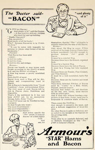 1906 Ad Armour Star Ham Bacon Pork Meat Doctor Prescription Food Grocery YDL3